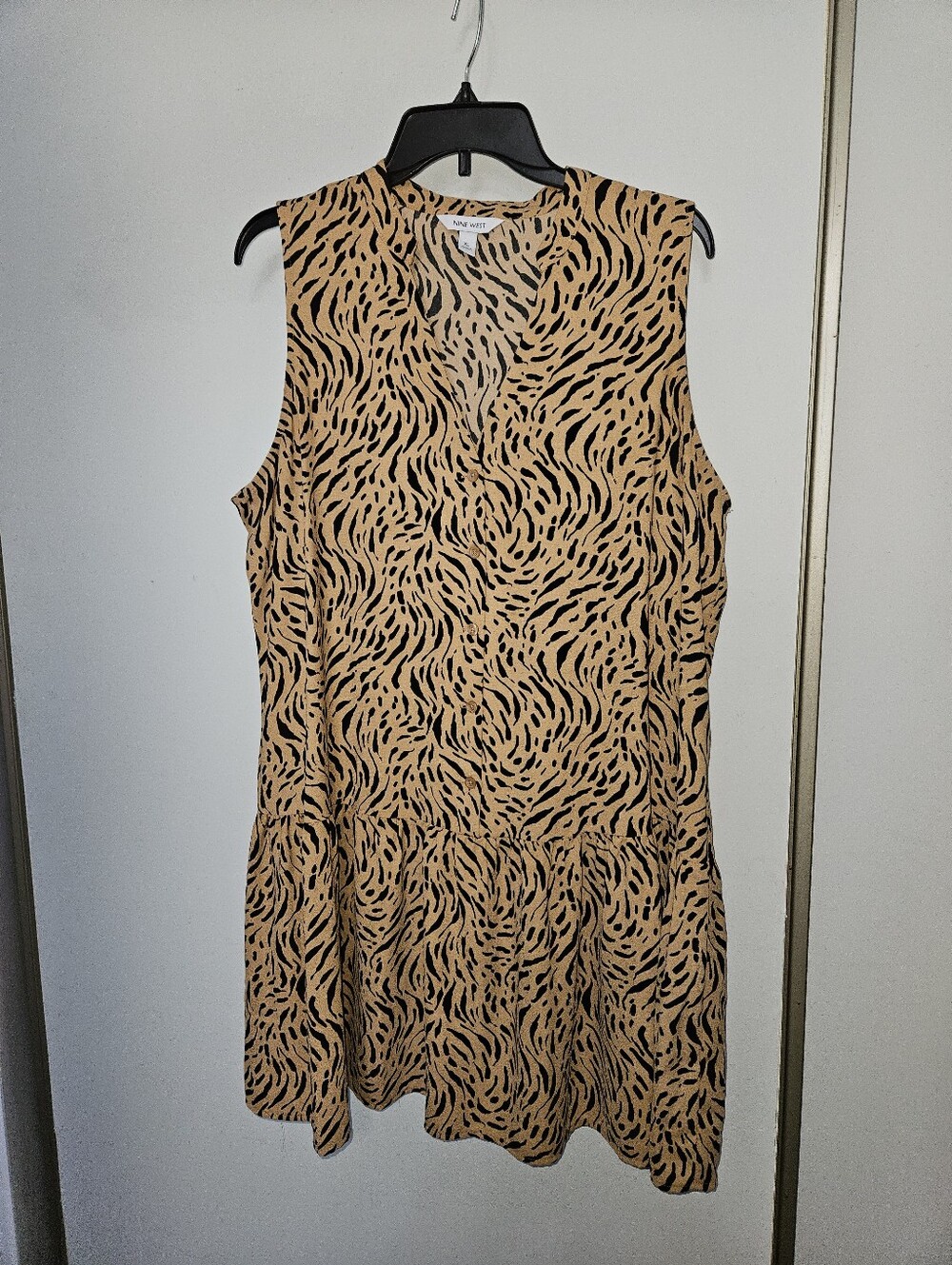 Nine West Tan and Black Animal Print Dress